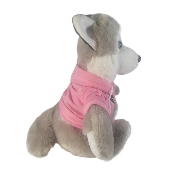 Colorado Plush Husky Dog 11" Pink Hoodie Stuffed Animal Toy Stuffie Plushie - Picture 9 of 12